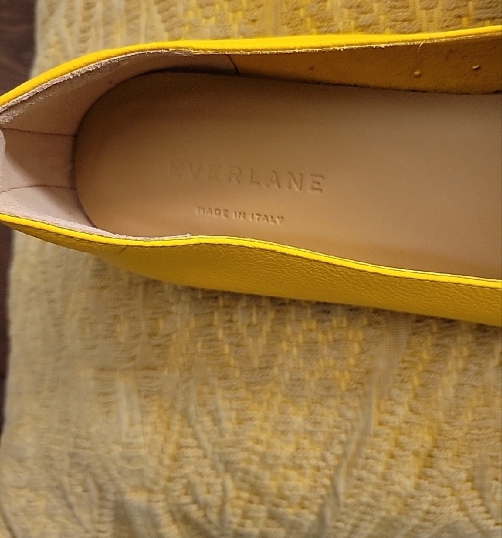 Everlane Day Glove Yellow Leather Ballet Flats - Picture 2 of 4